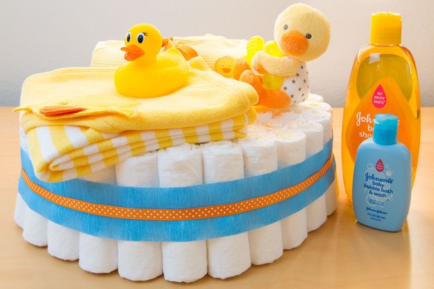 One Tier Rubber Ducky Diaper Cake